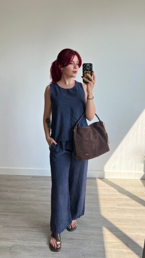 Conjunto Pantalón y Blusa Azul Marino