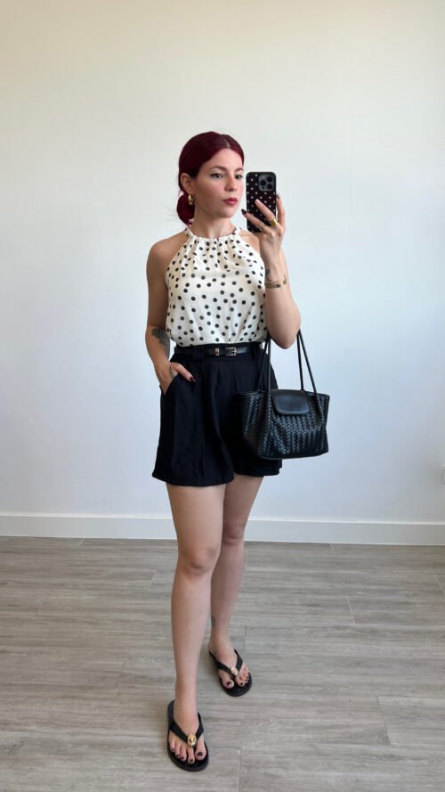 Blusa de Lunares Cuello Halter