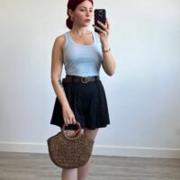 Short Color Entero Ancho Cinto Polipiel