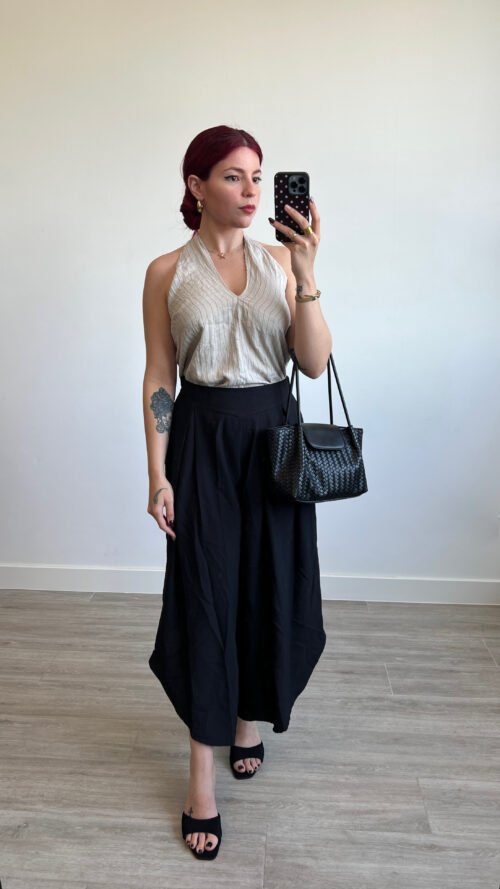 Blusa Atada al Cuello de Rayas