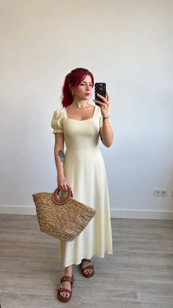Vestido Mangas Globo