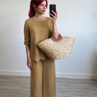 Conjunto Pantalón y Blusa 3/4 Conchas