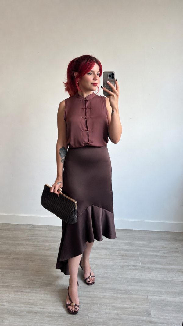 Blusa sin Manga Abotonadura China