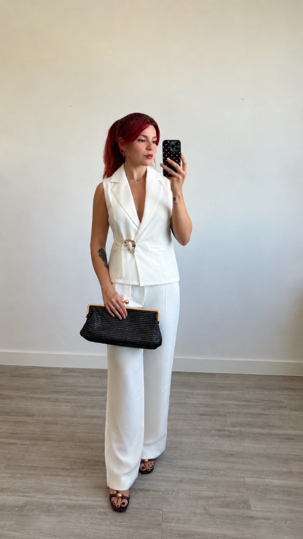 Conjunto Pantalón y Chaleco con Cinto Hebilla