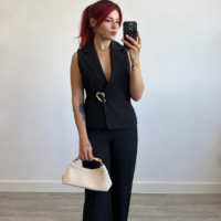 Conjunto Pantalón y Chaleco con Cinto Hebilla