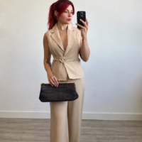 Conjunto Pantalón y Chaleco con Cinto Hebilla