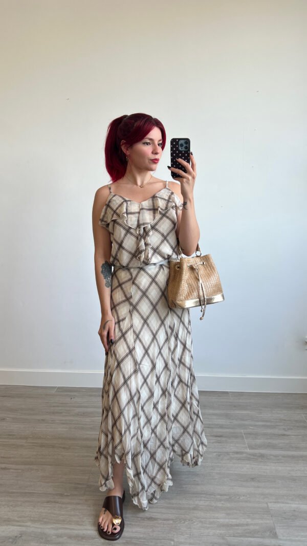 Conjunto de Cuadros Saya y Blusa de Vuelos