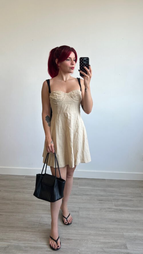 Vestido de Lino Escote Corazón