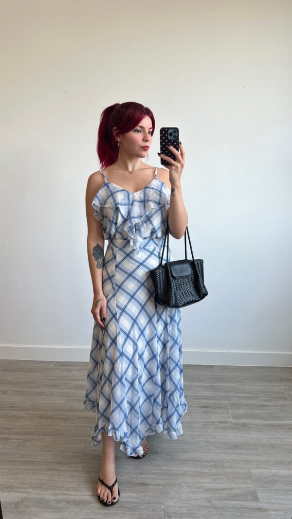 Conjunto de Cuadros Saya y Blusa de Vuelos