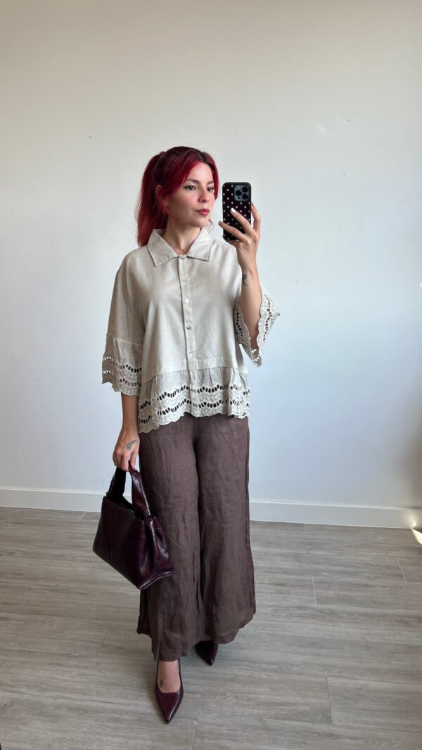 Blusa Manga 3/4 con Punta Ancha