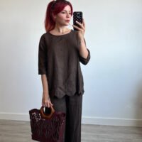 Conjunto Pantalón y Blusa 3/4 Conchas