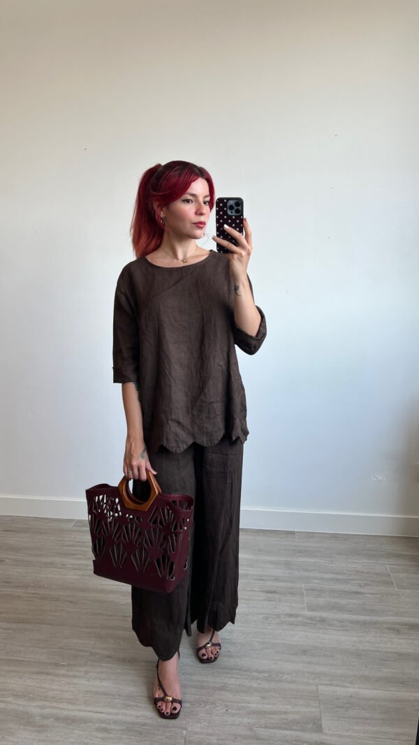 Conjunto Pantalón y Blusa 3/4 Conchas