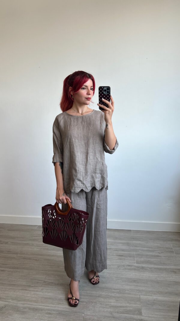 Conjunto Pantalón y Blusa 3/4 Conchas