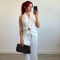 Conjunto Pantalón de Pliegues y Blusa Joya