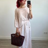 Conjunto Saya y Blusa Mangas con Alforzas