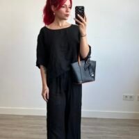 Conjunto Blusa y Pantalón con Alforza