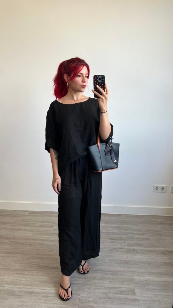 Conjunto Blusa y Pantalón con Alforza