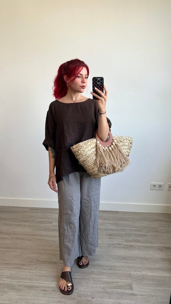 Conjunto Blusa y Pantalón con Alforza
