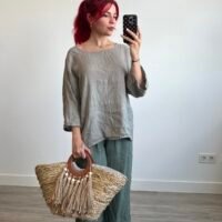 Conjunto Blusa y Pantalón con Alforza