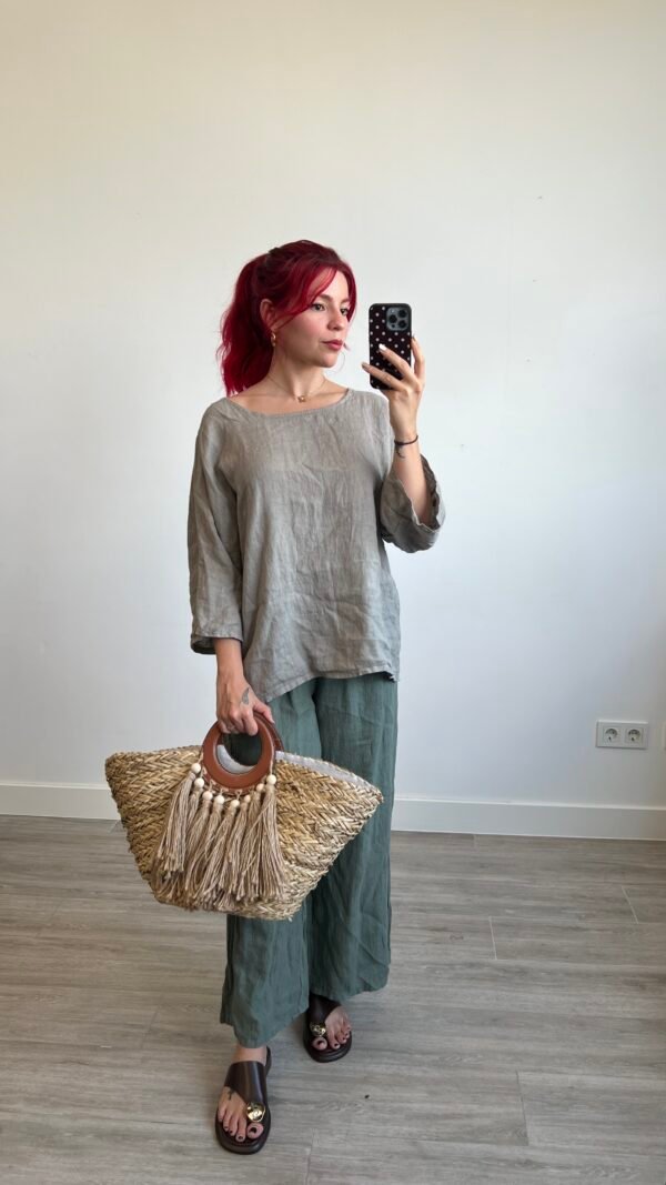 Conjunto Blusa y Pantalón con Alforza