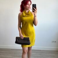Vestido Lencer Cuello Drapeado