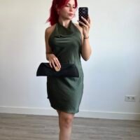 Vestido Lencer Cuello Drapeado