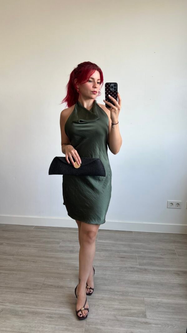 Vestido Lencer Cuello Drapeado