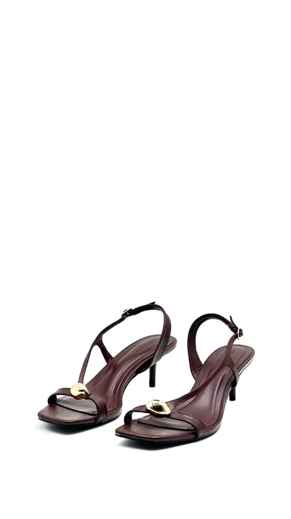 Tacones Borgoña Joya Dorada